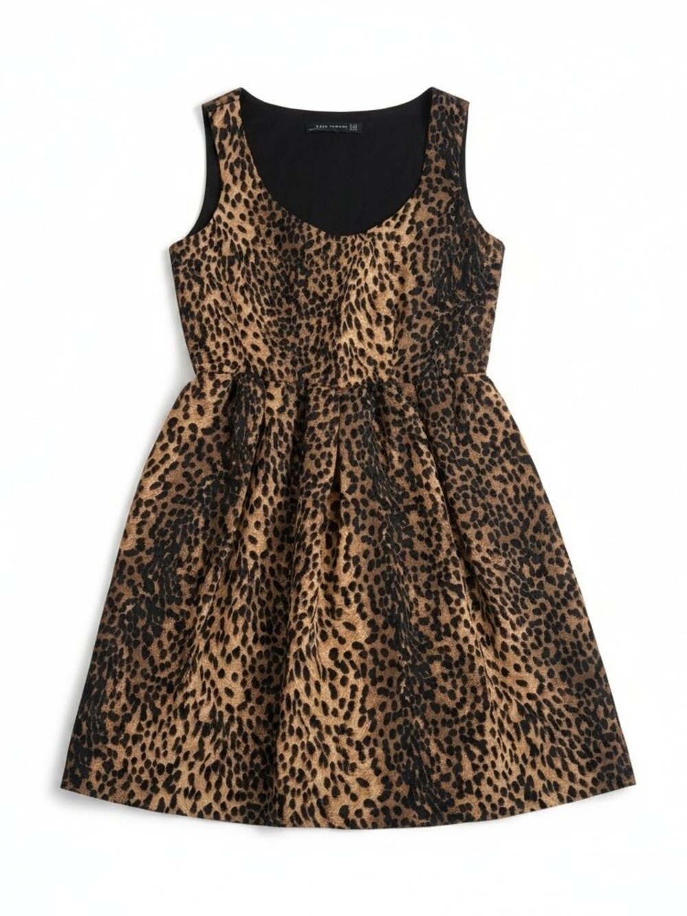 Zara Brown & Black Leopard Print Sleeveless Dress XS